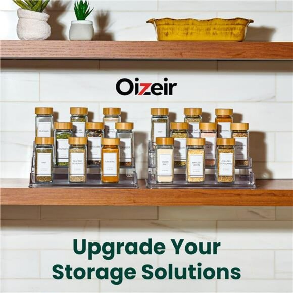 Clear Acrylic Spice Rack 2 Pack 3 Tier Organizer Shelf for Kitchen Cabinet Stora - Picture 6 of 7
